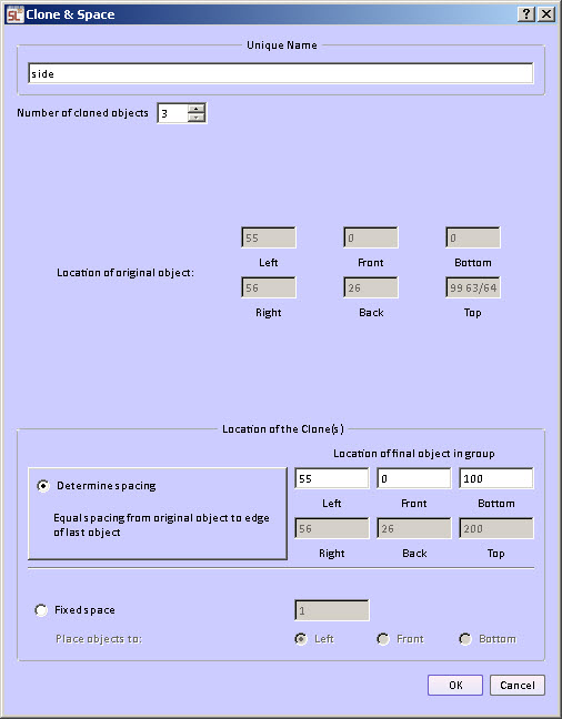 form for clone and space