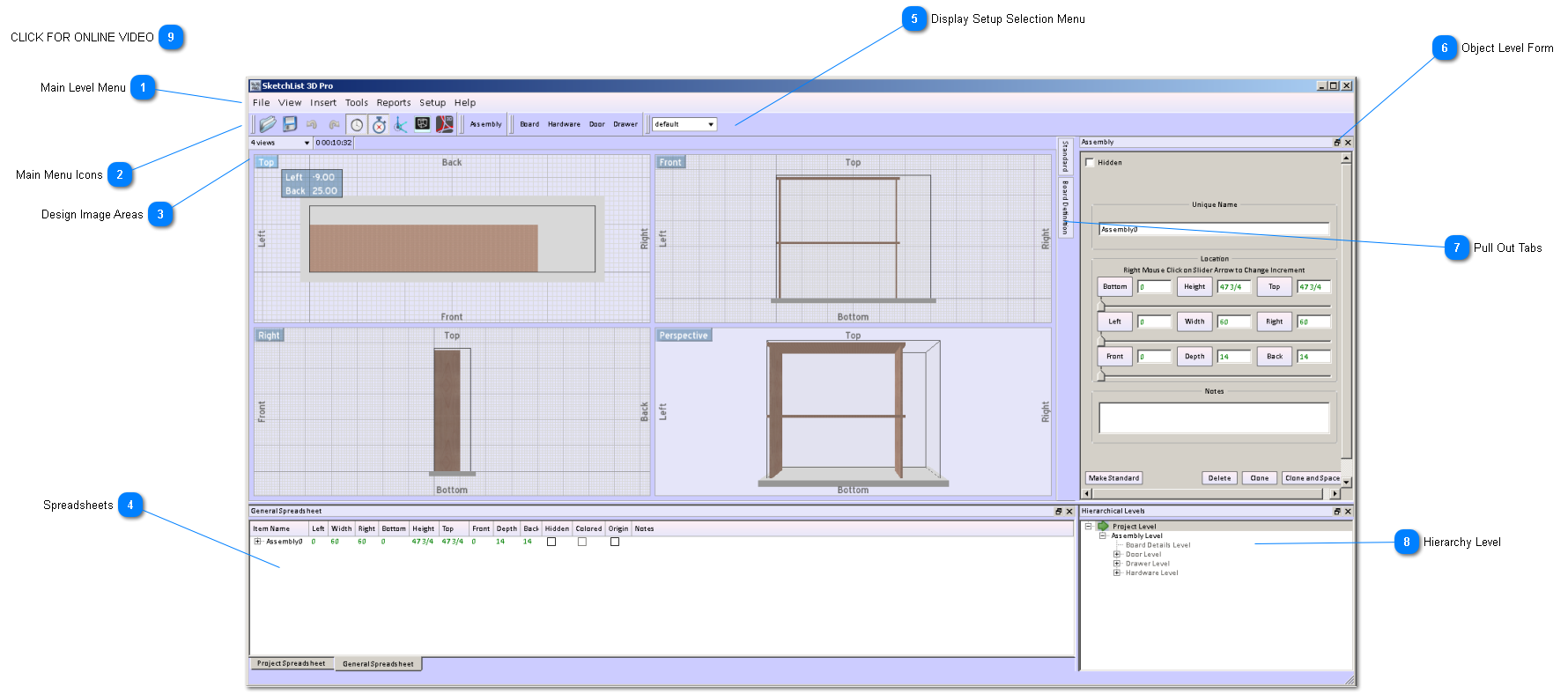 SketchList 3D - Main Window