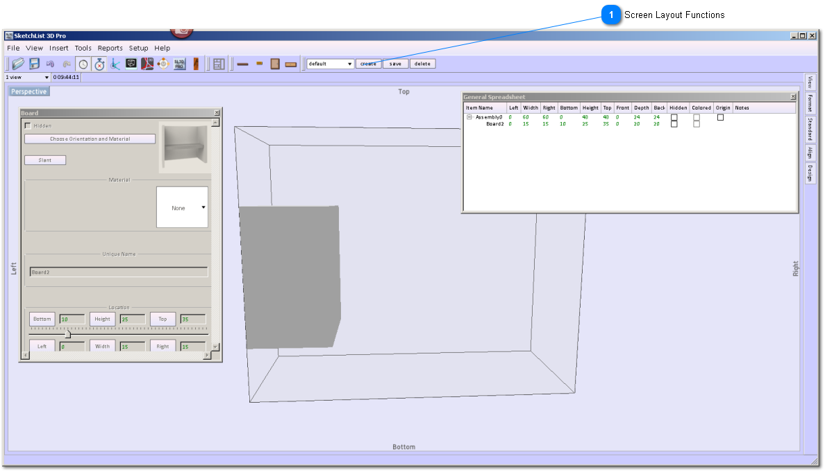 SketchList 3D Pro Alternative Layout