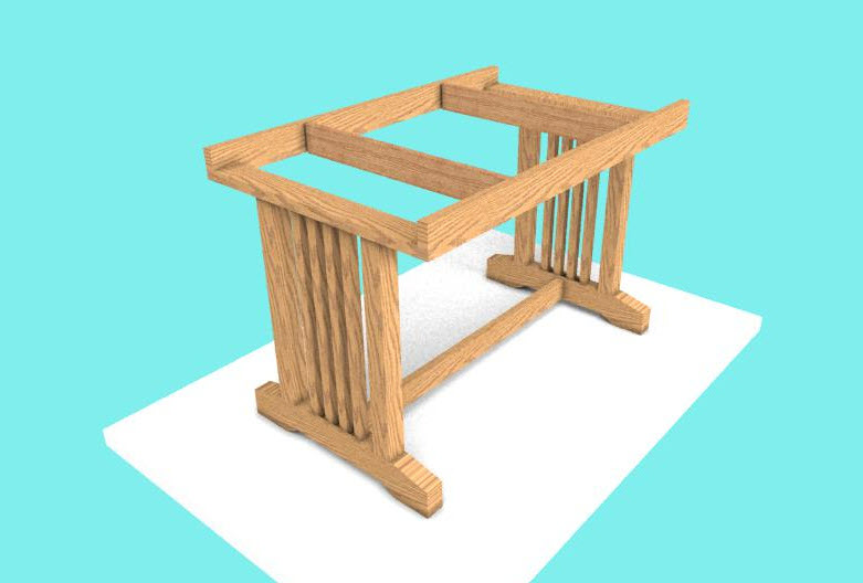 Dining Table Frame woodworking design software - tableCropped