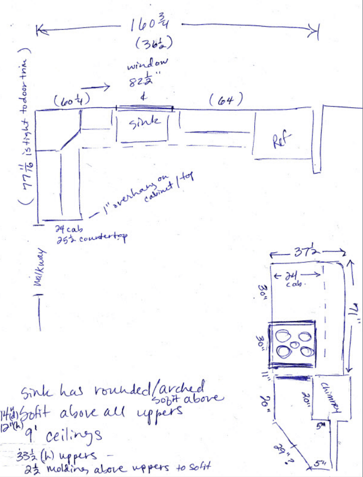Premium Vector | Kitchen drawing.architectural linear sketch interior  kitchen front view.